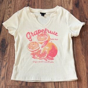 Grapefruit Graphic Kids T-Shirt - Cream